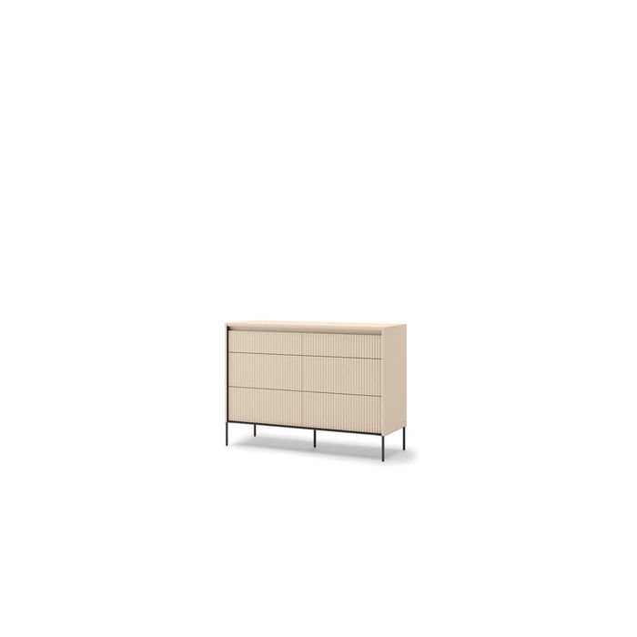 TRADESSA Beige Chest of Drawers - Large-sized, Double, 6 Drawers