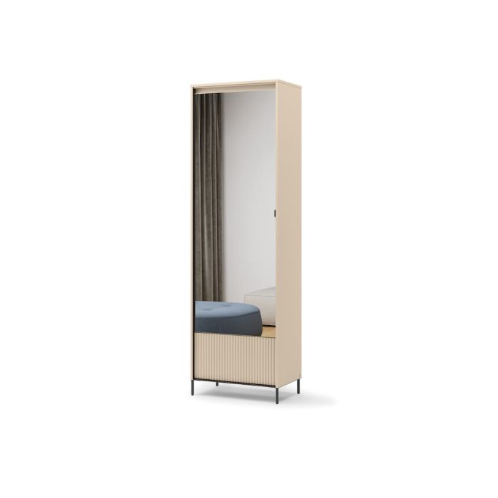 TRADESSA Hallway Display Cabinet with Mirrored Door - Beige