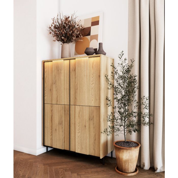 VETRA Highboard Cabinet - Oak