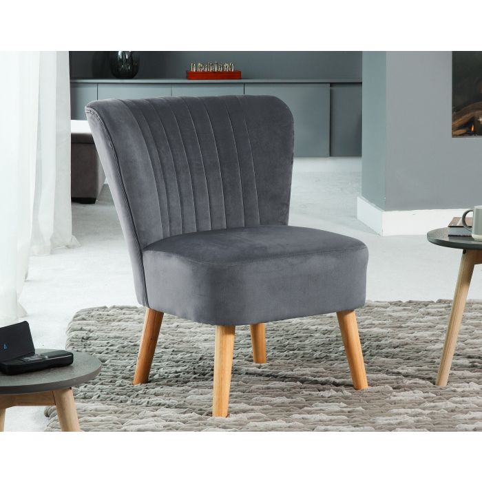 ELVORA Velvet Dining Chair - Grey