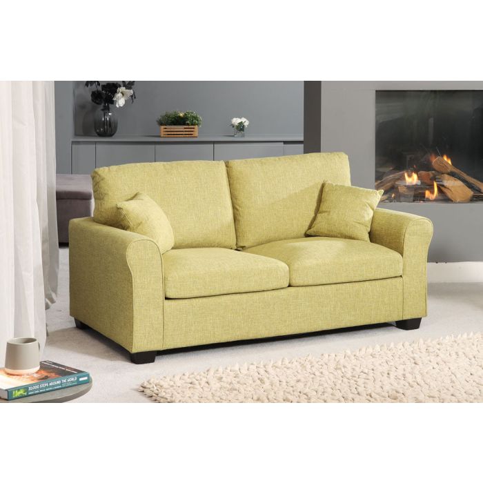 NOCERA Textured Fabric 2 Seater Sofa Bed - Green