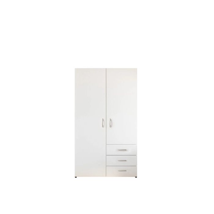 HARINA 2 Door Wardrobe with 3 Drawers White - 100cm