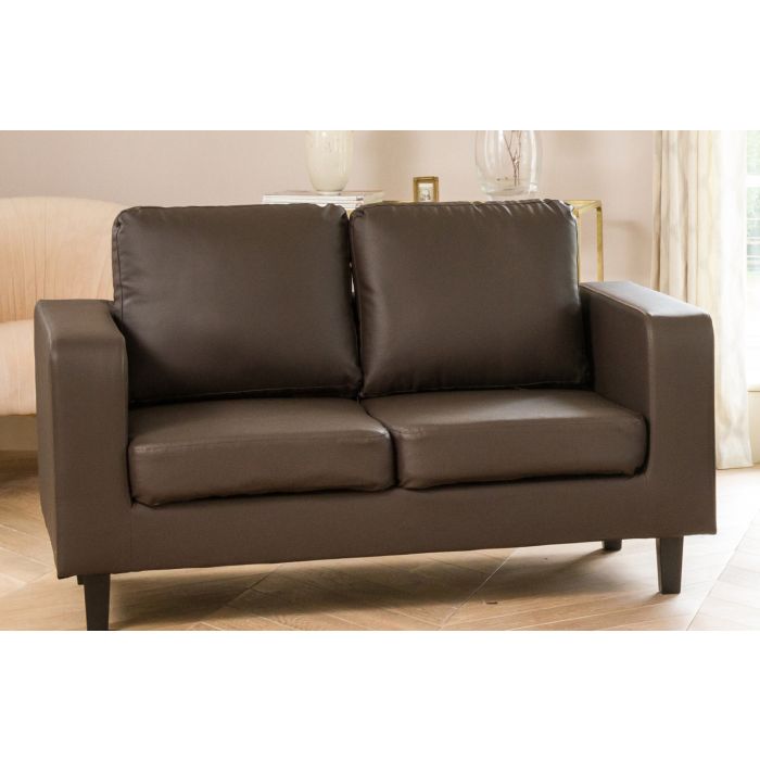 REGNIX Bonded Leather 2 Seater Sofa - Brown