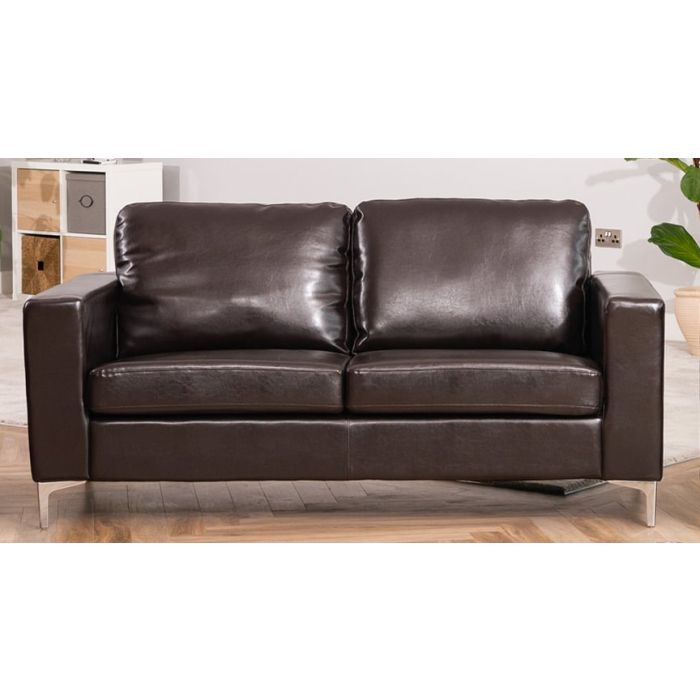 LUXORA Leather 3 Seater Sofa - Brown