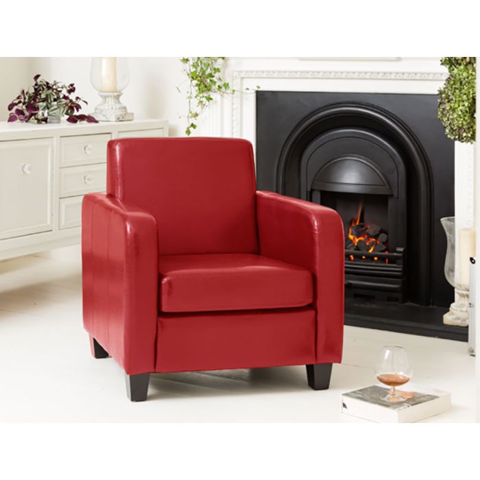 Armchair - MONTEZZA Faux Leather Chair - Red