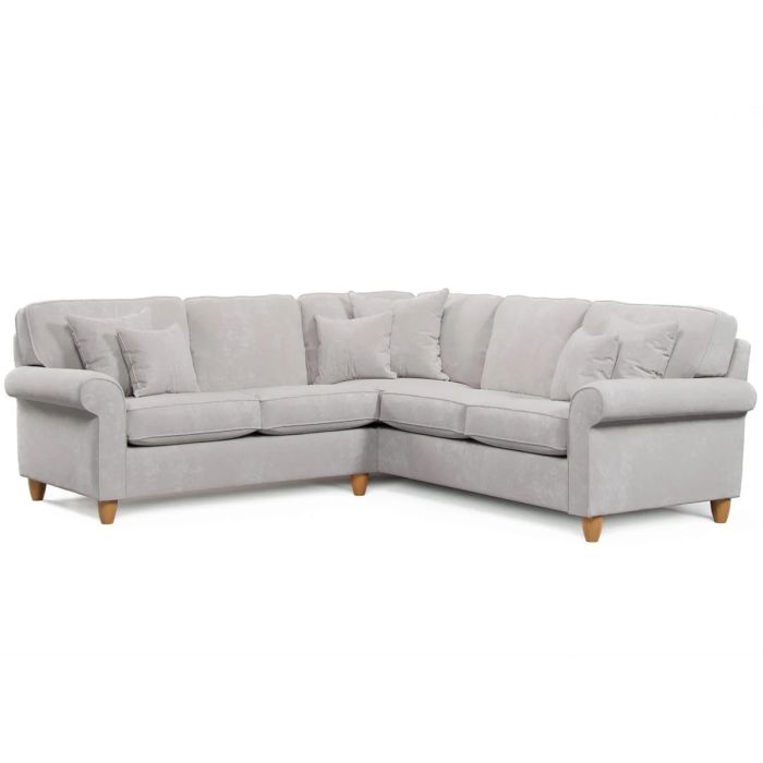 Corner Sofa - COASTAL Fabric 4 Seater Right Hand Facing - Pearl