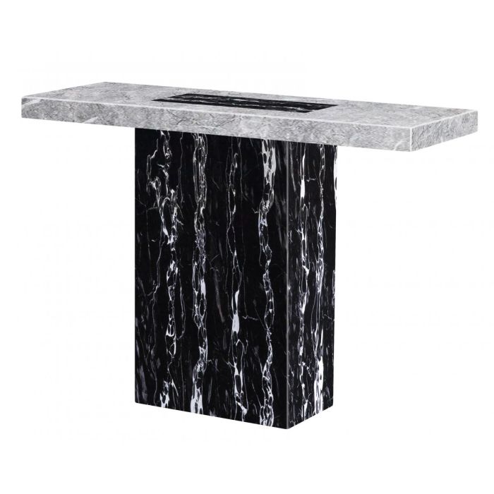 Elegance Redefined Juneau Marble Console Table with Lacquer Finish - Rectangular