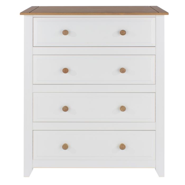 Capri White Pine 4 Drawer Storage Chest