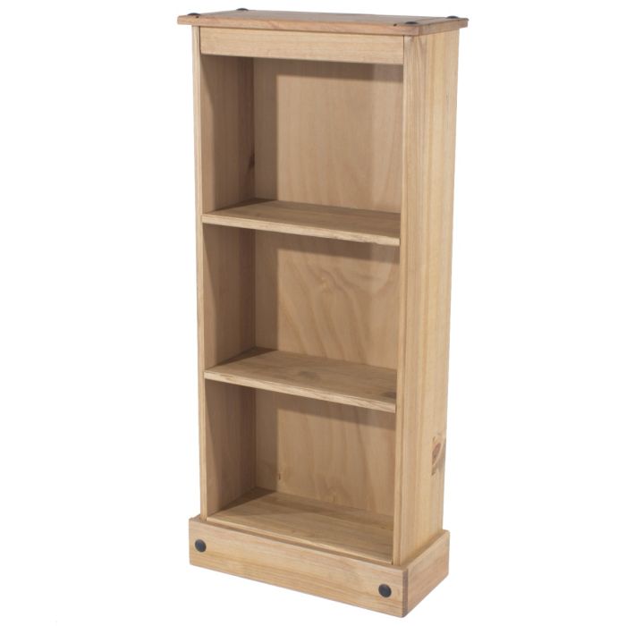 Corona Low Narrow Open Bookcase - Pine