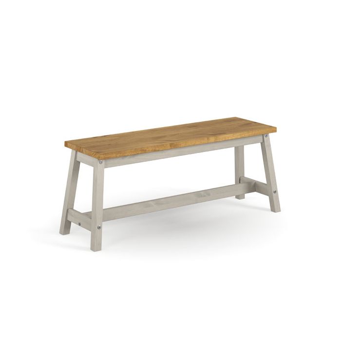 Ethans Live Edge Large Dining Bench - Grey