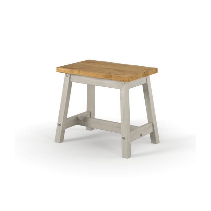 Ethans Pair of Single Dining Benches with Live Edge - Grey