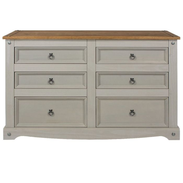 Corona 3+3 Drawer Storage Chest - Grey