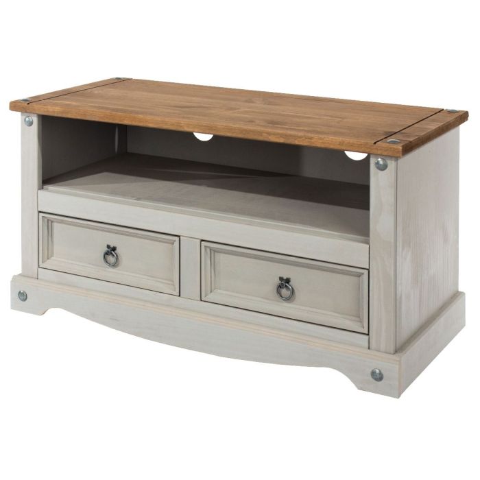 Corona Flat Screen 2-Drawer TV Stand  - Grey