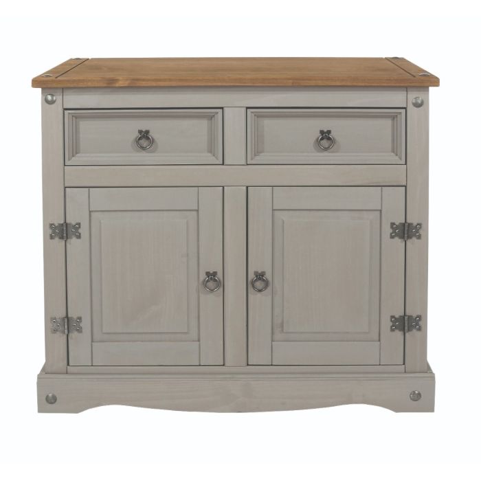 Corona 2-Door 2-Drawer Small Sideboard - Grey