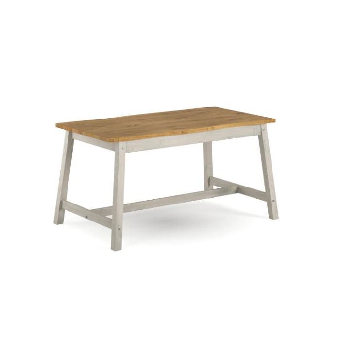 Ethans Antique Waxed Pine Large Dining Table - Grey