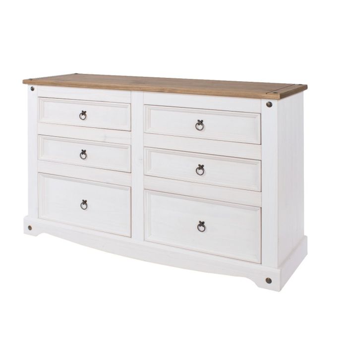 Corona 3+3 Drawer Storage Chest - White