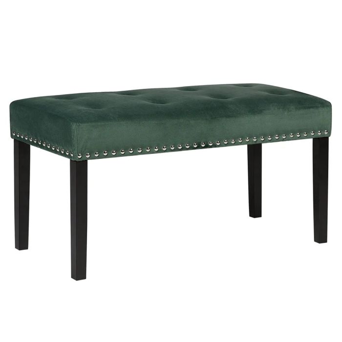 Velvet Bedroom Bench Green YORKTON