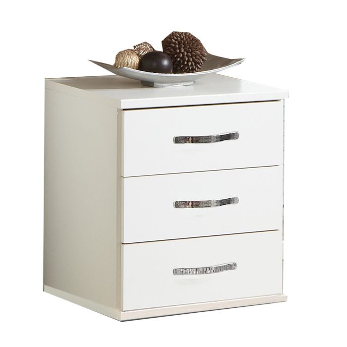 Dewi 3 Drawer Bedside Chest - White