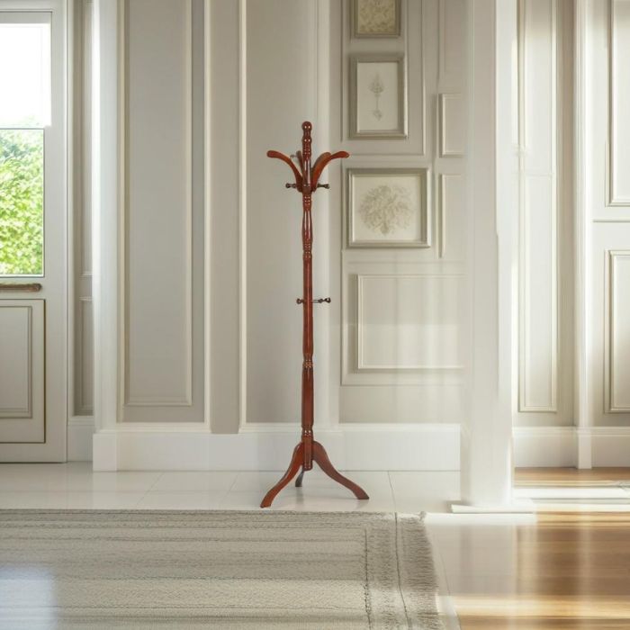 YAVONTE Coat Stand Tall Vintage Wooden Stand 6ft with 13 Hooks for Hats - Natural