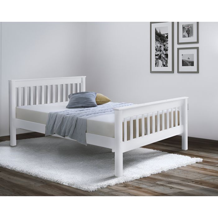 Kingsize Bed - SEVON 5ft Wooden Bed White