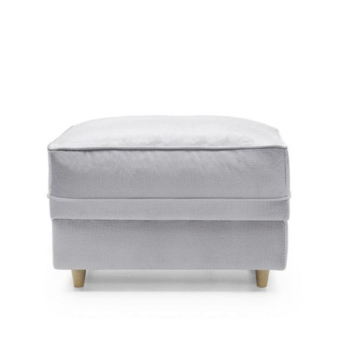 Chic Velvet Footstool - Light Grey