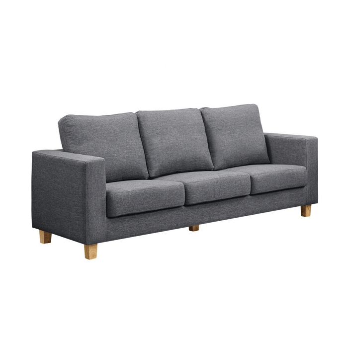 Buxton Linen Fabric 3 Seater Sofa - Dark Grey