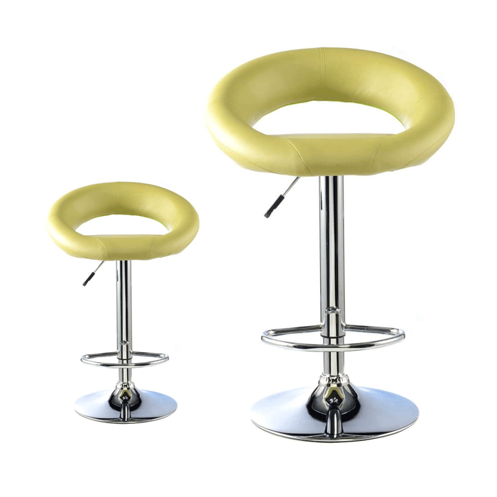 Cordova Swivel Bar Stools Set of 2 with Adjustable Height and Chrome Finish - Lime