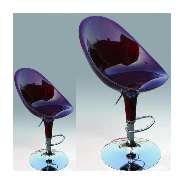 Oldham Chrome Bar Stool Pair with Adjustable Features - Red