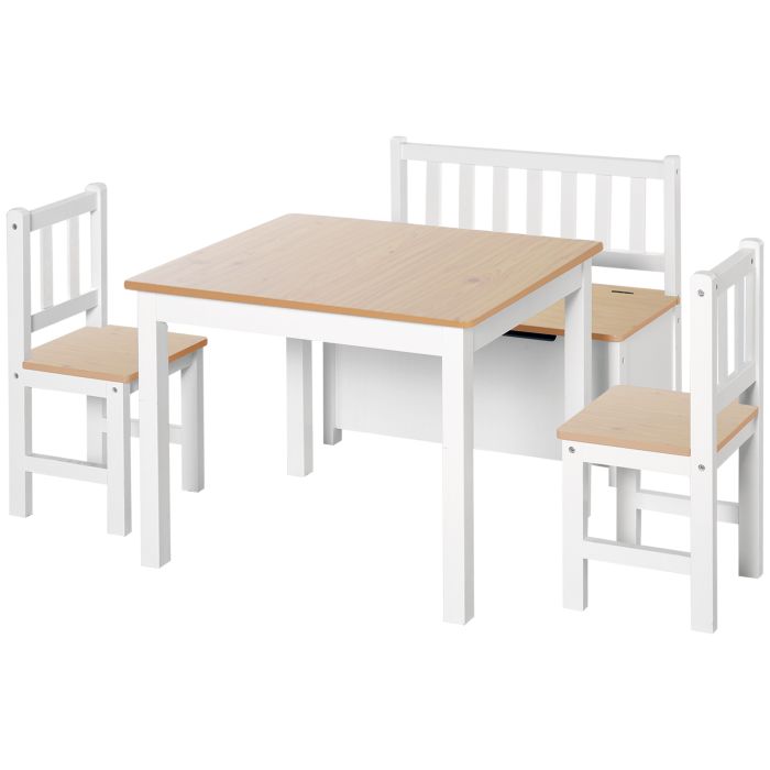 Kids Furniture Set 4 Pieces - Oak White