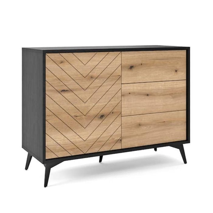 Ravenna Serene Sideboard with 3 Drawers and 1 Door - Oak Evoke