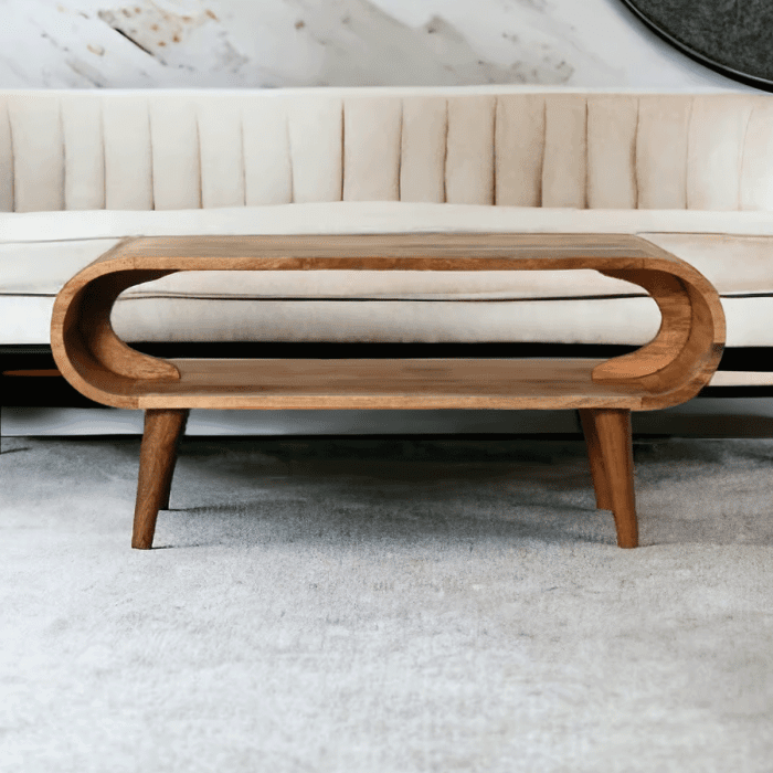 AMRI Modern Comfort Handcrafted Crossett Coffee Table in Mango Wood