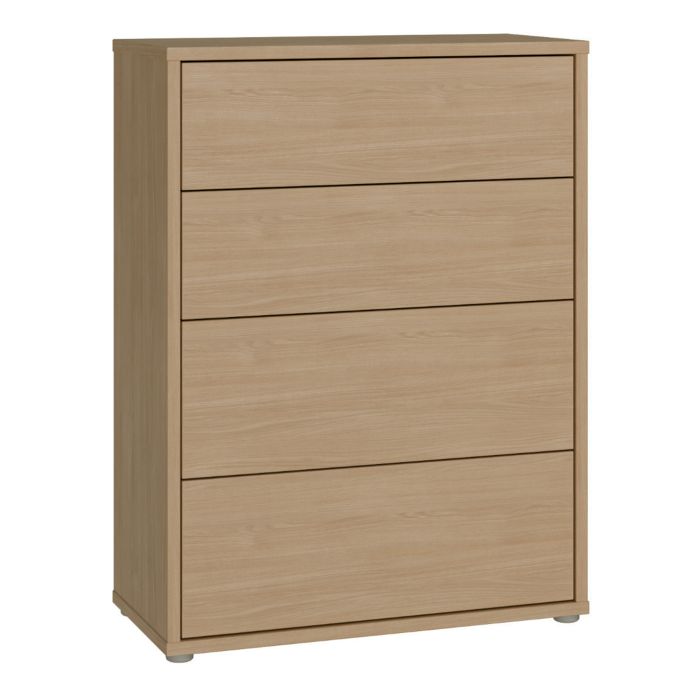 AVELINE Oak Finish Chest of Drawers - Medium-sized, 4 Drawers