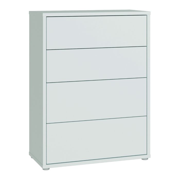 AVELINE Grey Chest of Drawers - Medium-sized, 4 Drawers