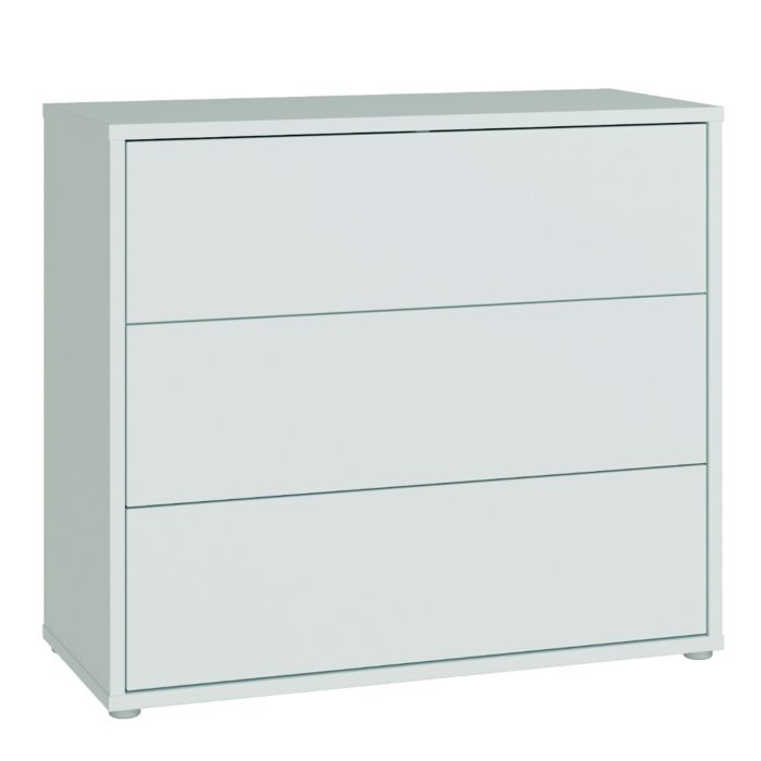 AVELINE Grey Chest of Drawers - Medium-sized, 3 Drawers