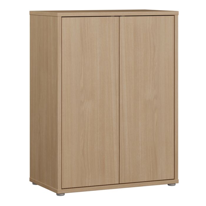 AVELINE Tall 2 Door Sideboard with Push to Open Doors - Elegancia Oak