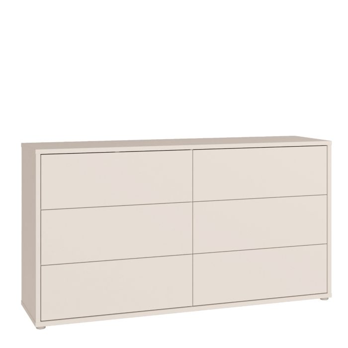 AVELINE Cream Chest of Drawers - Extra Large-sized, Double, 6 Drawers