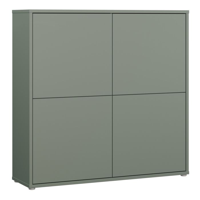 AVELINE 4 Door Large Sideboard Storage Cabinet with Push to Open Doors - Sage Green