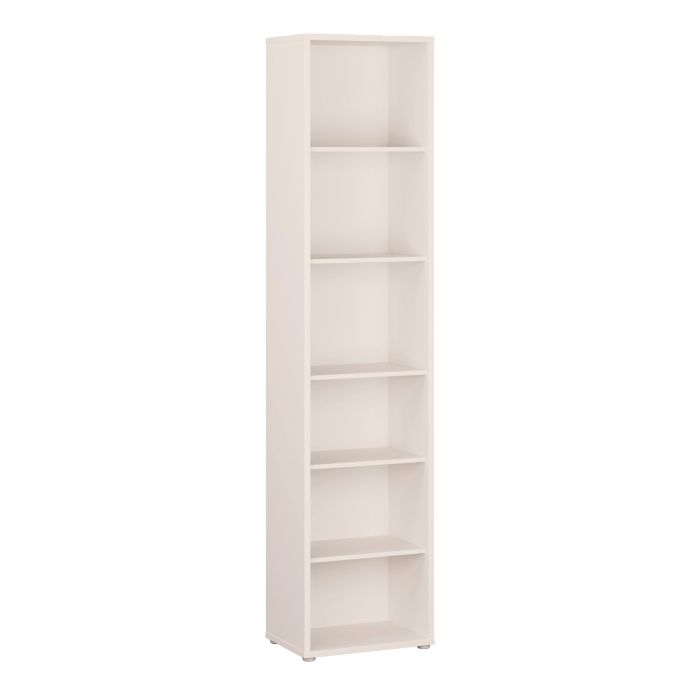 AVELINE Tall Narrow Bookcase with 5 Shelves - Soft Neutral