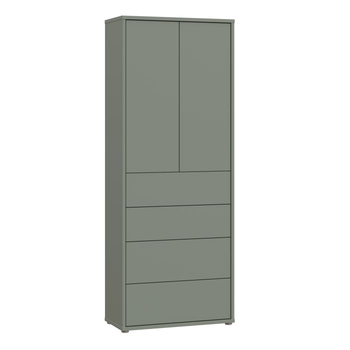 AVELINE Tall Storage Cabinet with Doors and 4 Drawers Push to Open - Sage Green