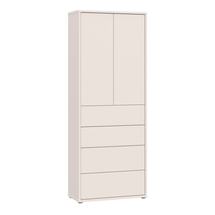 AVELINE Tall Storage Cabinet with Doors and 4 Drawers Push to Open - Sand