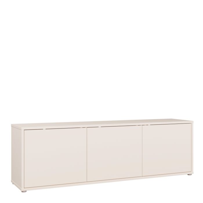 AVELINE Large TV Cabinet with 3 Push to Open Doors - Sand