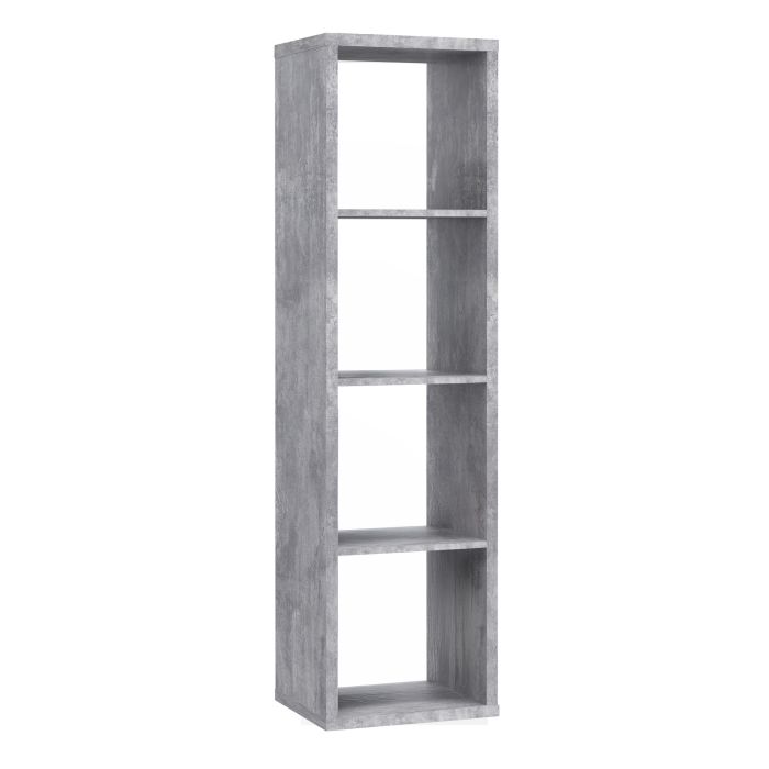 LORYTH 3 Shelves Bookcase Storage Unit - Concrete Grey