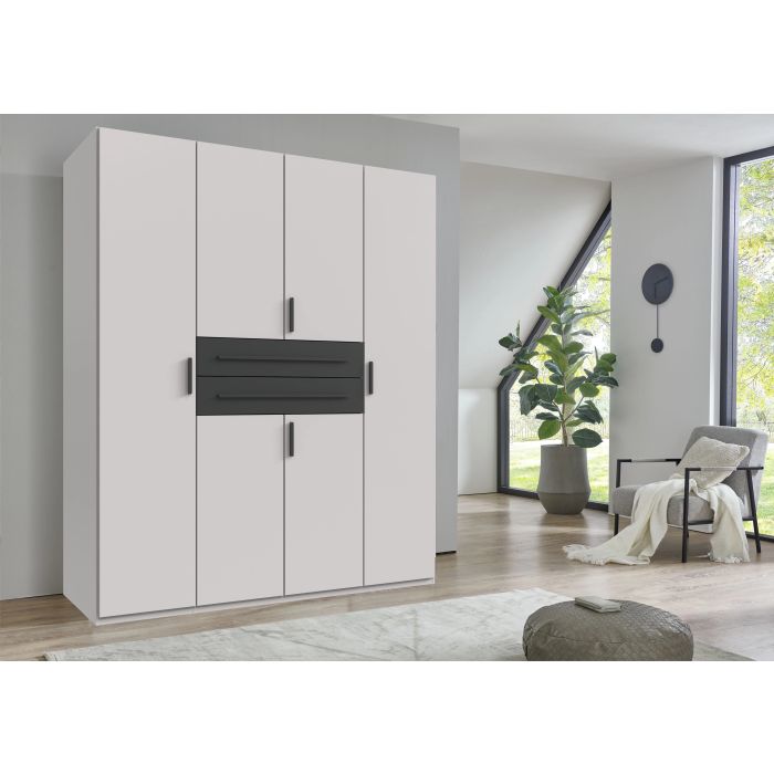 DEXO 4 Door Wardrobe with 2 Drawers White - 180cm