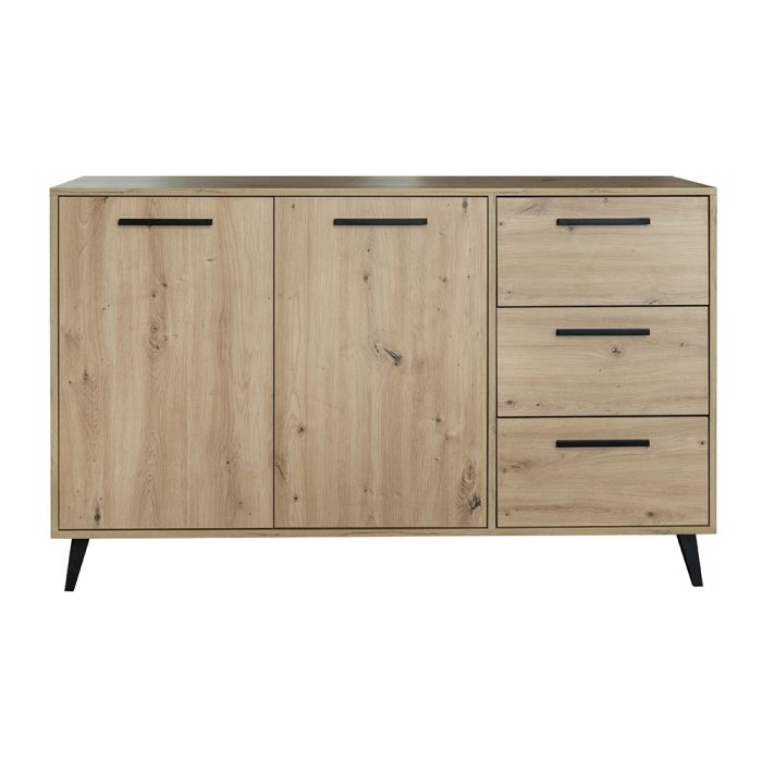 AVERTON 2 Door Sideboard with 3 Drawers - Light Oak
