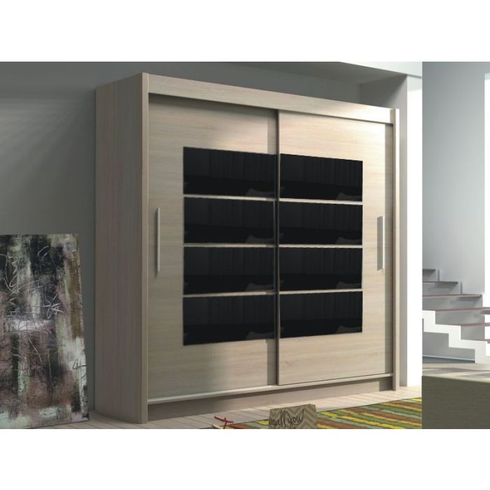 TORENA 2 Door Sliding Wardrobe Light Oak - 180cm
