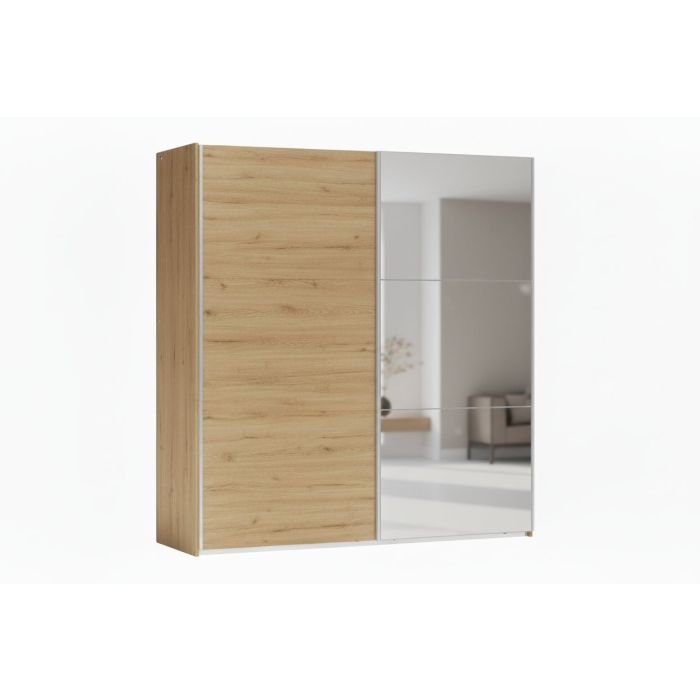 BORIS 2 Door Sliding Wardrobe Medium Oak - 200cm