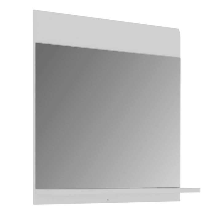 FROSTIC Bathroom Mirror with Shelf - White High Gloss