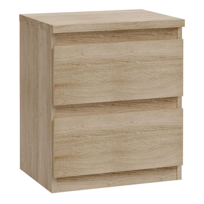 EDMONT Bedside Table with 2 Drawers - Sonoma Oak