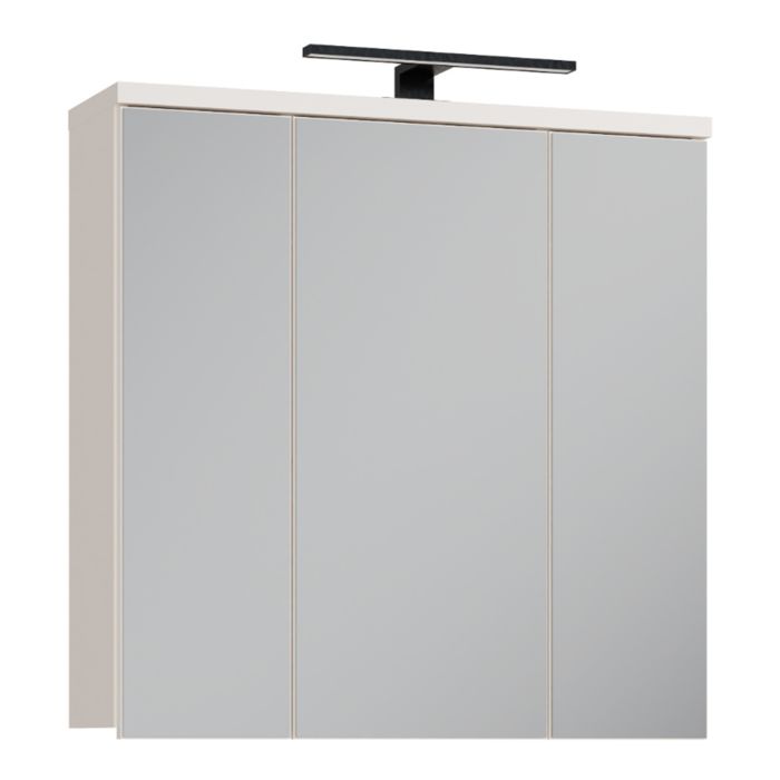 VERDON 3 Door Bathroom Mirror Cabinet with Integrated LED Lighting - Sand