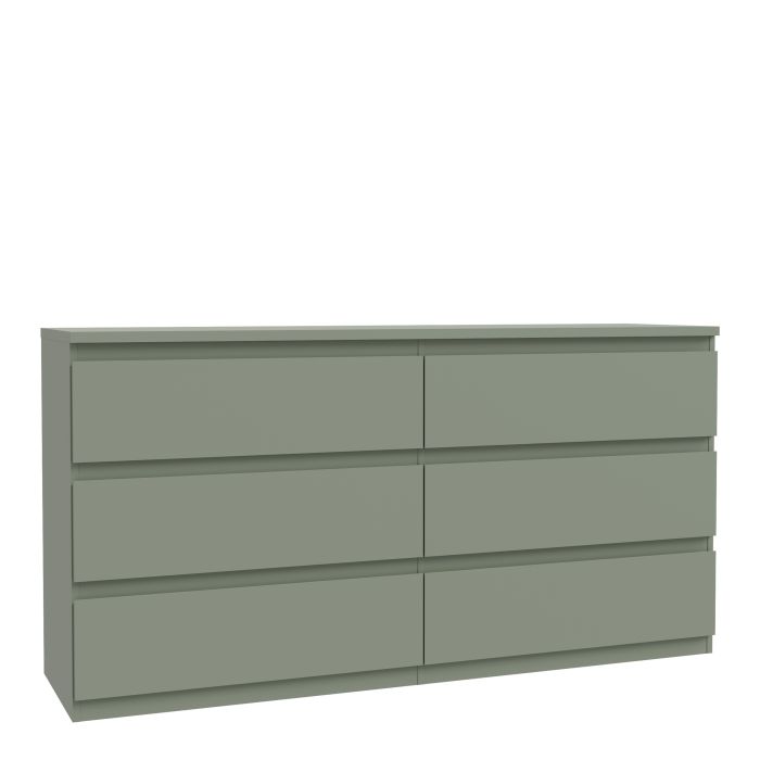 EDMONT Green Chest of Drawers - Extra Large-sized, Double, 6 Drawers